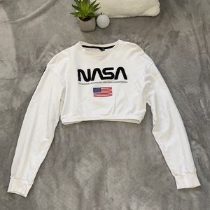 NASA long sleeve crop top